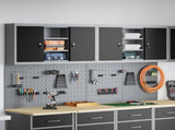 Tool Cabinet Set with Shelf with Storage 4 pcs Black Steel 3321406
