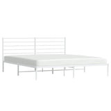 Metal Bed Frame without Mattress with Headboard White 183x213cm 352373