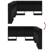 Storage Headboard with Shelf Black Oak 140 cm Engineered Wood 3335542
