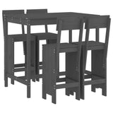 5 Piece Garden Bar Set Grey Solid Wood Pine 3157807