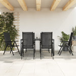 ZNTS 7 Piece Garden Dining Set Black Aluminium 3200603