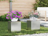 Plant Stand 2 pcs Silver 24 x 24 x 35 cm Galvanised steel 865811
