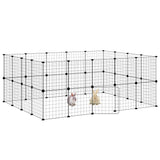 36-Panel Pet Cage with Door Black 35x35 cm Steel 3114039