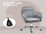 Office Chair, Swivel Desk Chair, Velvet-Feel Fabric Vanity Chair with Adjustable Height and Rolling T3398P344780
