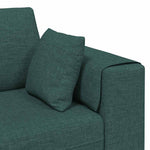 Fabric Sofa with Cushion 3 pcs Dark Green 208 cm Fabric 3335166