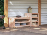 Outdoor Kitchen Cabinet MEPPEL 2 pcs White Solid Pine Wood 3443795