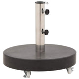 Parasol Base Black Granite, Stainless Steel 30 kg Rollable 48564