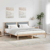 Bed Frame Light Grey 200 x 200 cm Solid Pine Wood 3394228