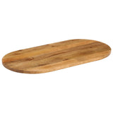 ZNTS Table Top 80x40x2.5 cm Oval Solid Wood Mango 370142