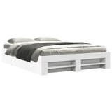 Bed Frame without Mattress White 160x200 cm Engineered Wood 3295457