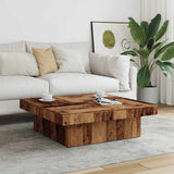 Coffee Table Old Wood 90x90x28 cm Engineered Wood 856554