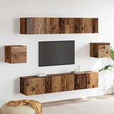 TV Cabinet Set Wall-mounted 6 pcs Old wood 80 x 30 x 30 cm Wood 3393444