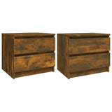 Bed Cabinets 2 pcs Smoked Oak 50x39x43.5 cm Engineered Wood 815823
