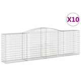 Arched Gabion Baskets 10 pcs 400x50x120/140 cm Galvanised Iron 3147017