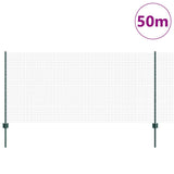 Welded Wire Fence with Posts 50 x 1 m PVC-Coated Steel Green 3336517