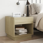 ZNTS Bedside Table with Infinity LED Sonoma Oak 50x50x50 cm 3284086