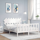 Bed Frame without Mattress White 140x190 cm Solid Wood Pine 3193447