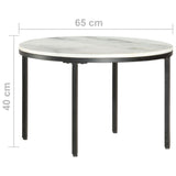 Coffee Table White and Black 65 cm Real Solid Marble 286410