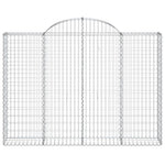 Arched Gabion Basket 200x30x140/160 cm Galvanised Iron 153487