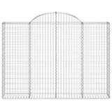 Arched Gabion Baskets 3 pcs 200x30x140/160 cm Galvanised Iron 3146153