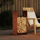 Firewood Rack 40x30x80 cm Weathering Steel 864224