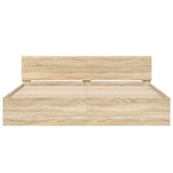 Bed Frame Sonoma Oak Engineered Wood Double Durable Bed Frame 3207457