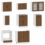 ZNTS 8 Piece Kitchen Cabinet Set Kalmar Brown Oak Engineered Wood 3314848