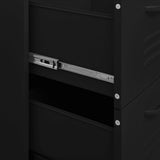 Drawer Cabinet Black Steel Medium Storage Cabinet Rectangular 336151
