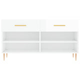 Shoe Bench High Gloss White 102x35x55 cm Engineered Wood 829726
