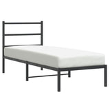 Metal Bed Frame without Mattress with Headboard Black 80x200cm 355356