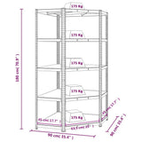 5-Layer Heavy-duty Corner Shelf Grey Steel&Engineered Wood 152881
