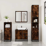 3 Piece Bathroom Furniture Set Smoked Oak Engineered Wood 3300957