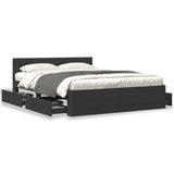 Bed Frame with Headboard without Mattress Black 160x200 cm 3295549