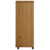 Rolling Cabinet with Drawers MOSS Honey Brown Solid Wood Pine 4015789