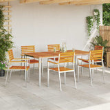 Garden Chair 6 pcs Solid Acacia Wood and Stainless Steel 3334847