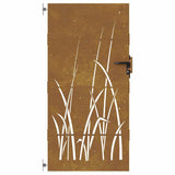 Garden Gate 85x175 cm Corten Steel Grass Design 153224