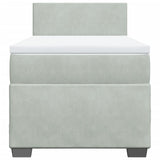 Box Spring Bed with Mattress Light Grey 100x200 cm Velvet 3286228
