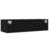 TV Cabinet with LED Lights Black Oak 100X35.5x25 cm 860239