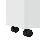 Narrow Bathroom Cabinet with Wheels White Engineered Wood 855232