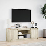 TV Cabinet with LED Sonoma Oak 139.5x34x50 cm Engineered Wood 852196