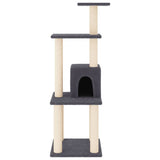 Cat Tree with Sisal Scratching Posts Dark Grey 105 cm 171468