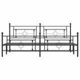 Metal Bed Frame without Mattress with Footboard Black 193x203cm 374363