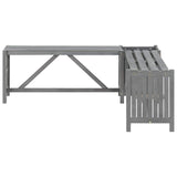 Garden Bench Grey Solid Acacia wood Medium Garden Bench Rustic 311824