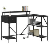 Desk with Drawer Black Oak 120 x 79 x 86.5 cm Engineered Wood 859400