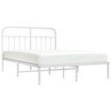Metal Bed Frame without Mattress with Headboard White 150x200cm 352629