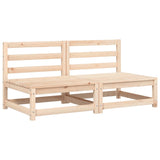 Garden Sofas Armless with Cushions 2 pcs Solid Wood Pine 838085