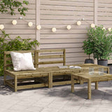 Garden Sofa Armless with Footstool Impregnated Wood Pine 837969
