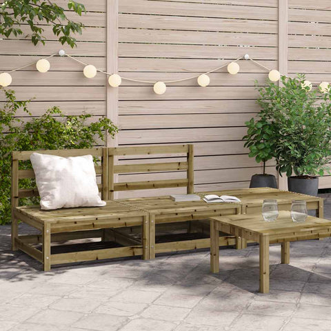 Garden Sofa Armless with Footstool Impregnated Wood Pine 837969