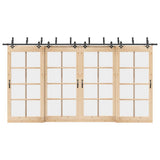 Sliding Door Hardware Kit 427 cm Steel Black 3295756