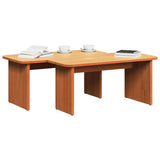 Coffee Table 2 pcs Wax Brown Solid pine wood 873525